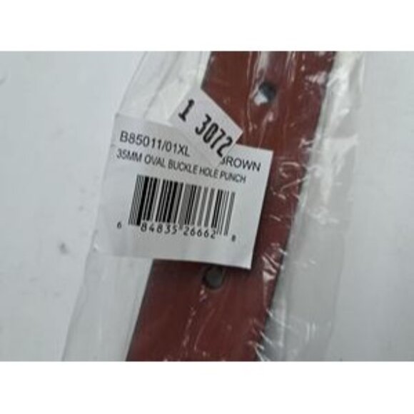 Timberland Brown Leather Belt With Brass Buckle Womens XL 35mm wide 42in Long - Picture 5 of 5